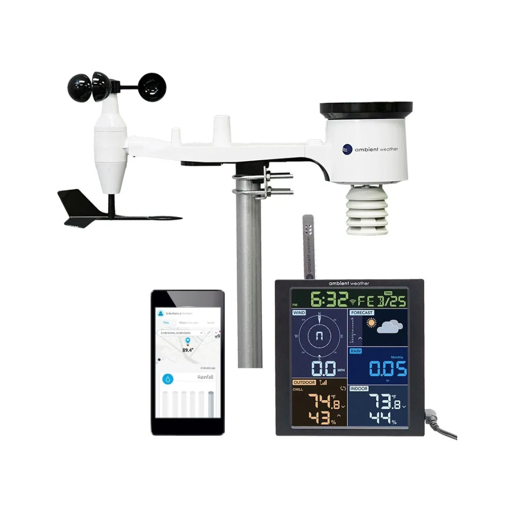 Ambient Weather WS-1965 Wi-Fi Home Weather Station with Remote Monitor ...